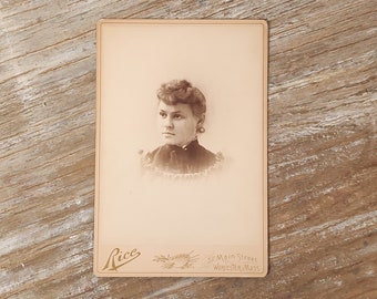 Vintage studio photo, woman portrait, sepia tone