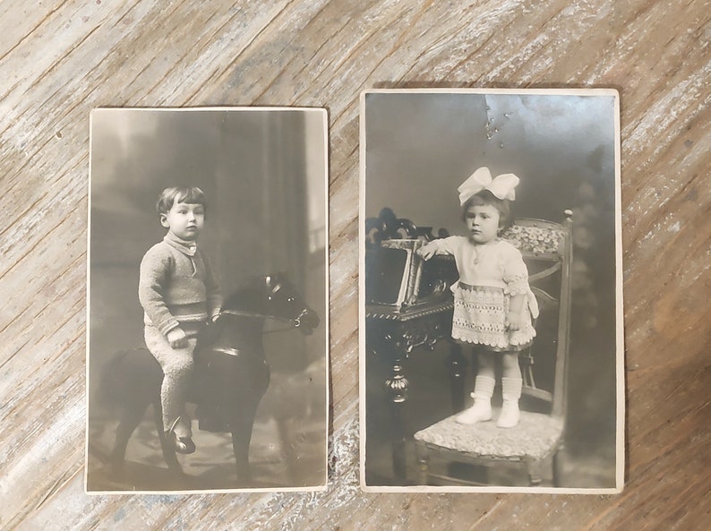 Vintage children photos, children portrait, studio photo, postal cards image 1