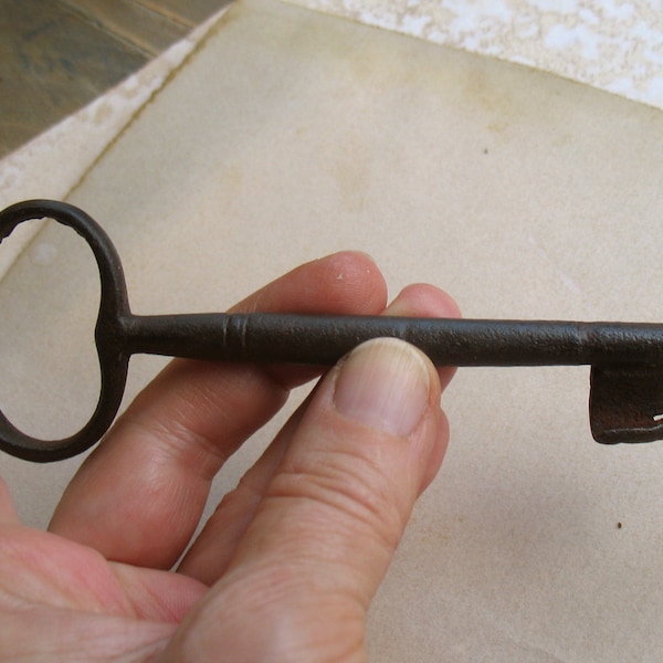 Large Antique Key - Gate Key - Skeleton Iron Key  (L-76)