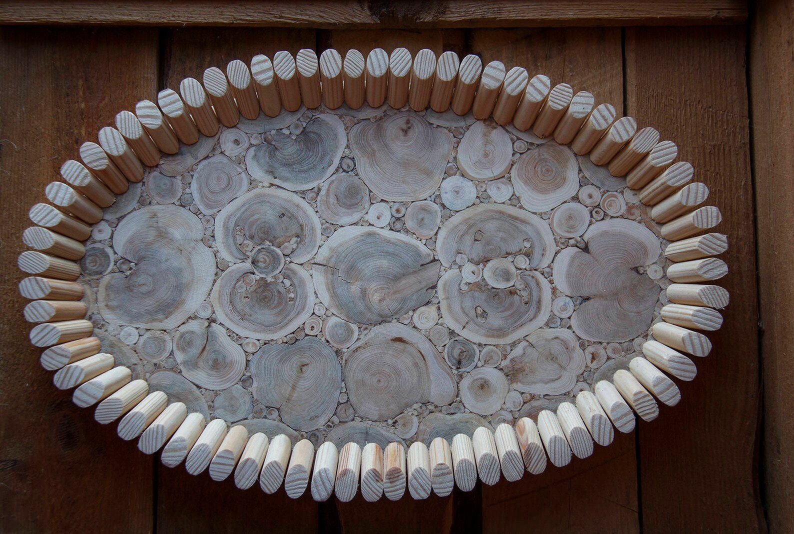 Juniper Wood Platter, Large Natural Handmade Bowl, Oval Wooden Bowl