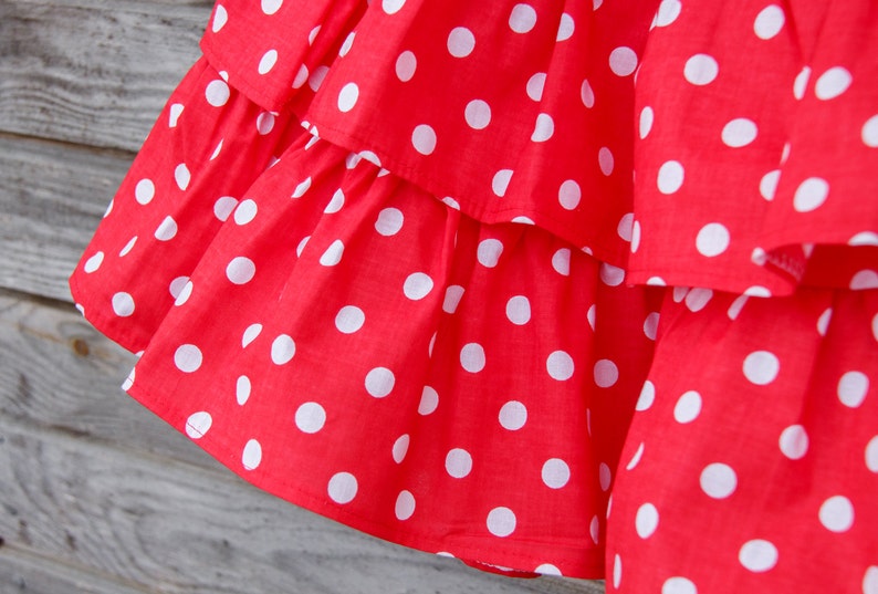 Red polka dot Ruffle Skirt Flower Girl Rustic Wedding Etsy