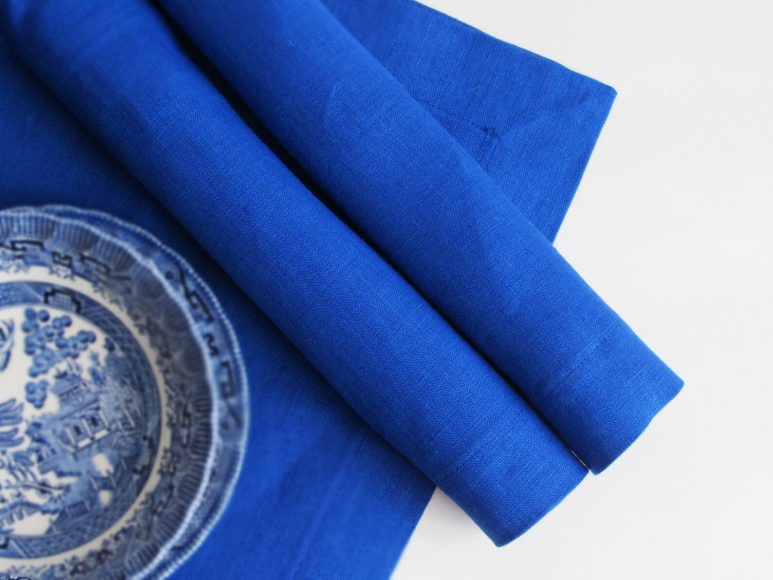 Blue Linen Placemat Handmade Table Linen Linen Wedding Etsy
