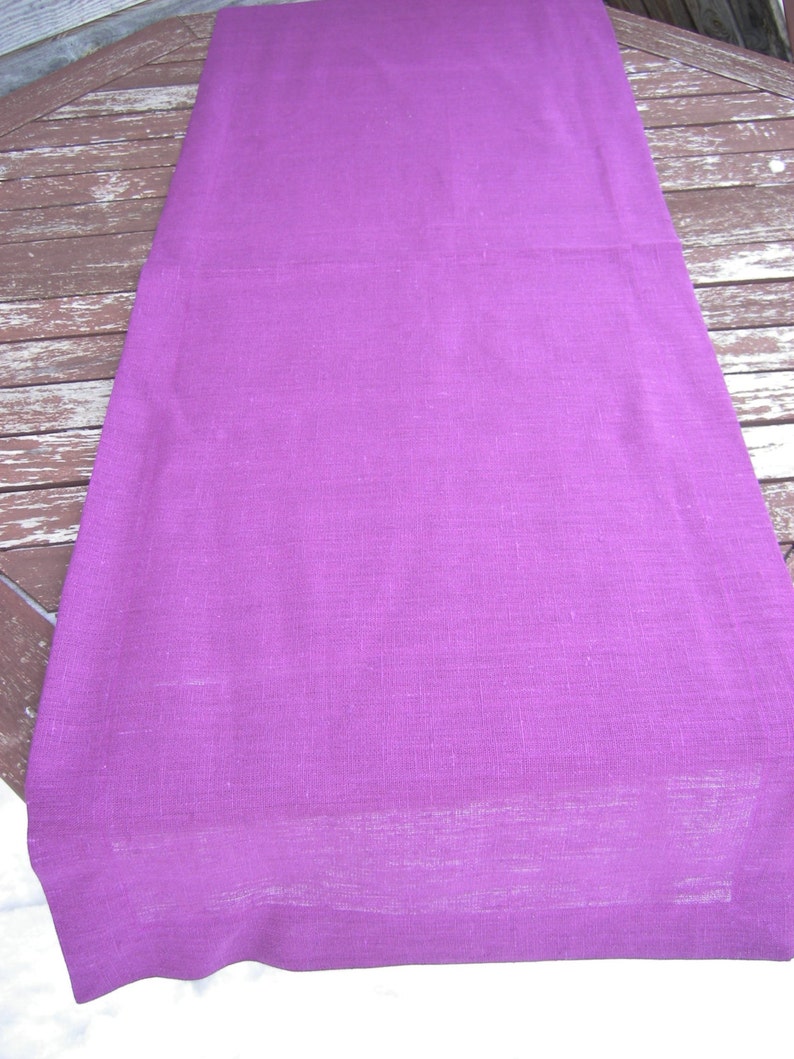 100/% Pure Flax Linen Linen Home Decor Handmade Linen Table Cloth Mitered Corners Light Lilac Linen Table Runner Wedding Decor