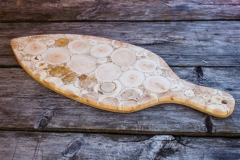 Juniper Wood Cutting Board Fish Natural Handmade Breadboard Etsy