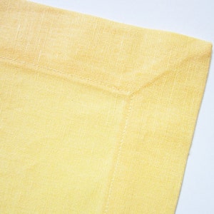 Light Yellow Linen Placemat, Handmade Table Linen, Linen Wedding Decor, Dining Supply, Home Textiles, Mitered Corners image 4