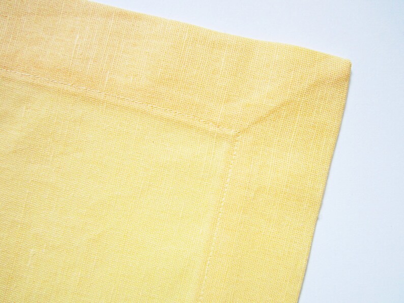 Light Yellow Linen Placemat, Handmade Table Linen, Linen Wedding Decor, Dining Supply, Home Textiles, Mitered Corners image 4