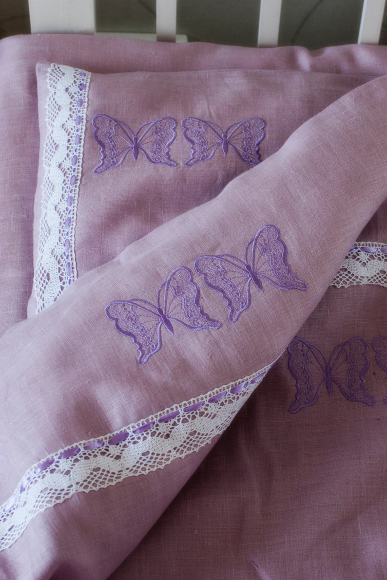 Linen Cotton Baby Bedding Set 3pcs Baby Bed Linen Nursery Etsy