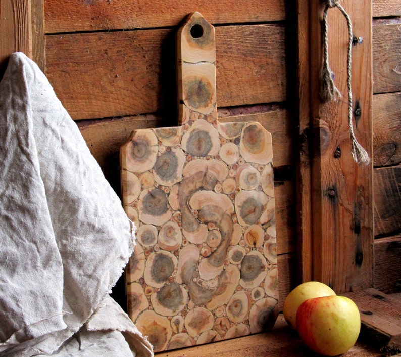 Juniper Wood Cutting Board and Platter Set, Handmade Breadboard, Bowl