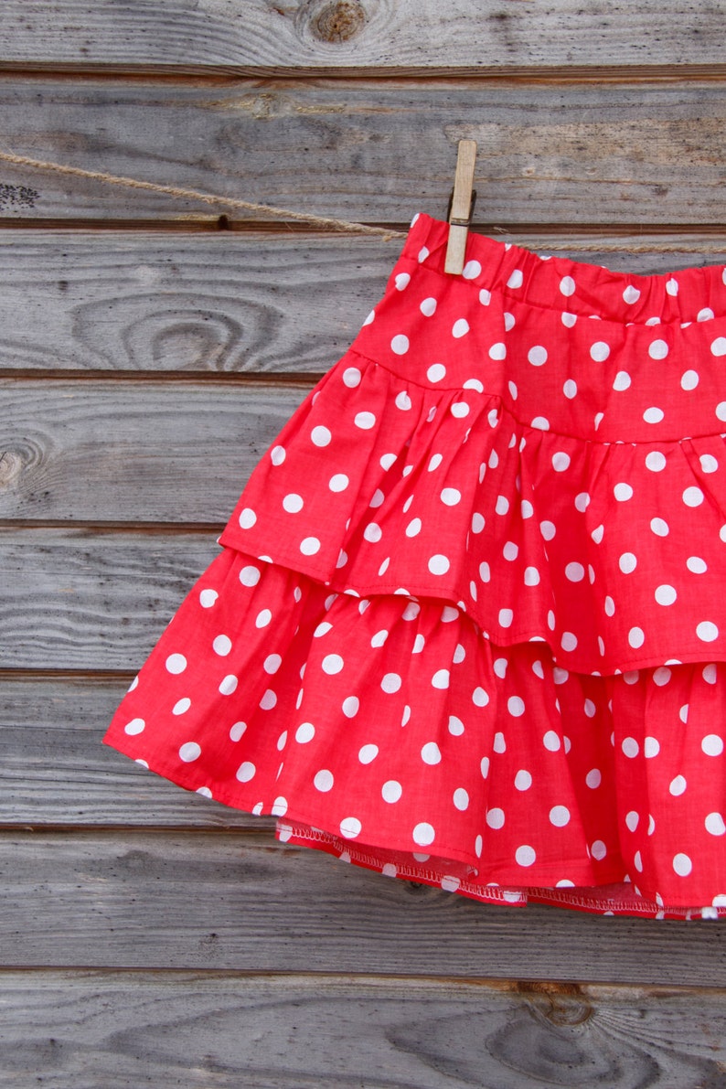 Red polka dot Ruffle Skirt Flower Girl Rustic Wedding Etsy