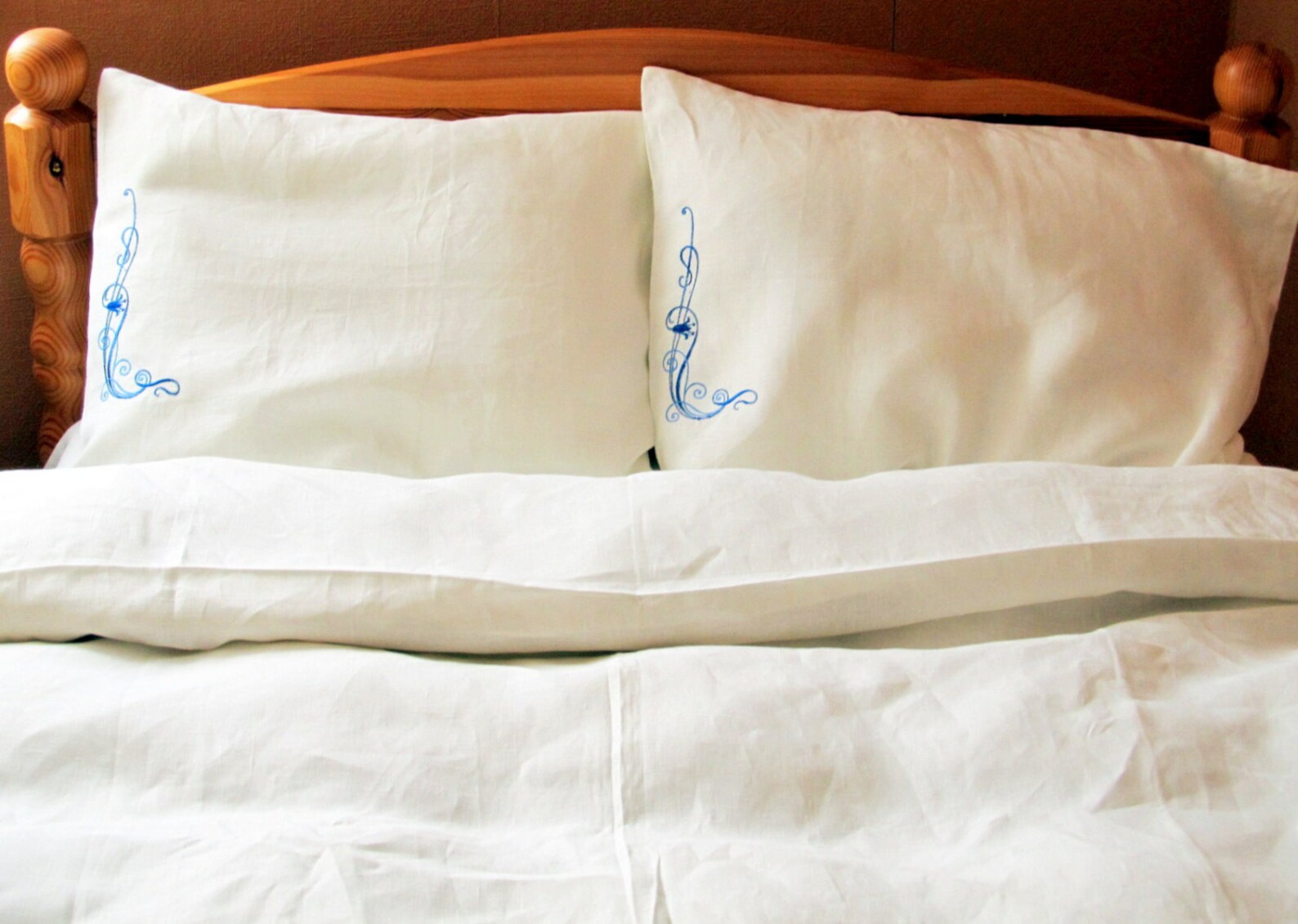 White Linen Bedding Set 4 Pcs QUEEN SIZE Bed Linen Double Etsy