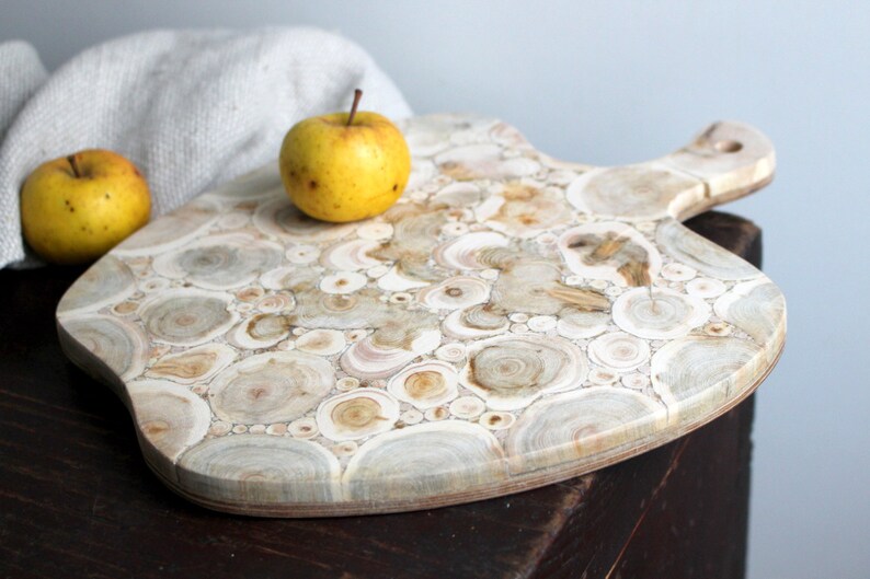 Juniper Wood Breadboard APPLE Handmade Wooden Trivet Wood Etsy