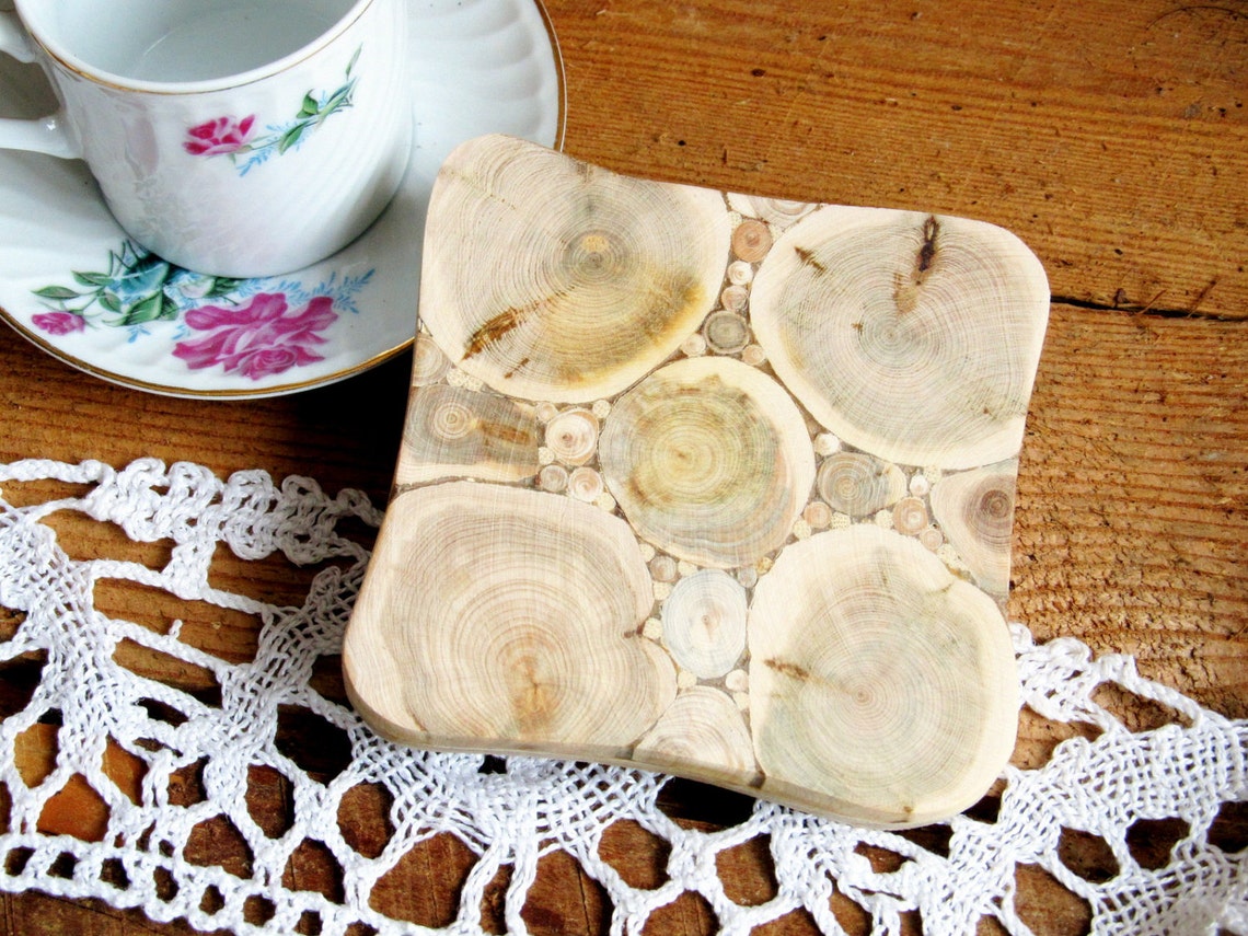 Juniper Wood Trivet Natural Handmade Coaster Rustic Home Etsy