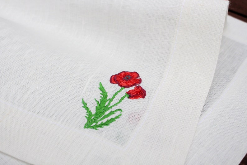 White Linen Embroidered Placemat Handmade Floral Linen Table Decor 100/% Pure Burlap Linen Wedding Decor Mitered Corners