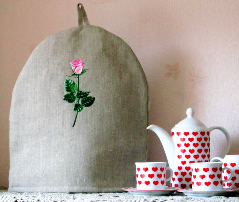 Linen Coffee Pot Cozy, Pure Linen Coffee Pot Warmer, Handmade, Large