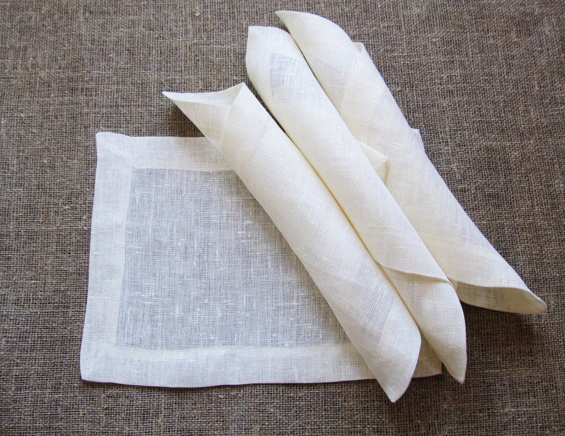 White Linen Placemat Handmade Linen Table Decor Wedding - Etsy