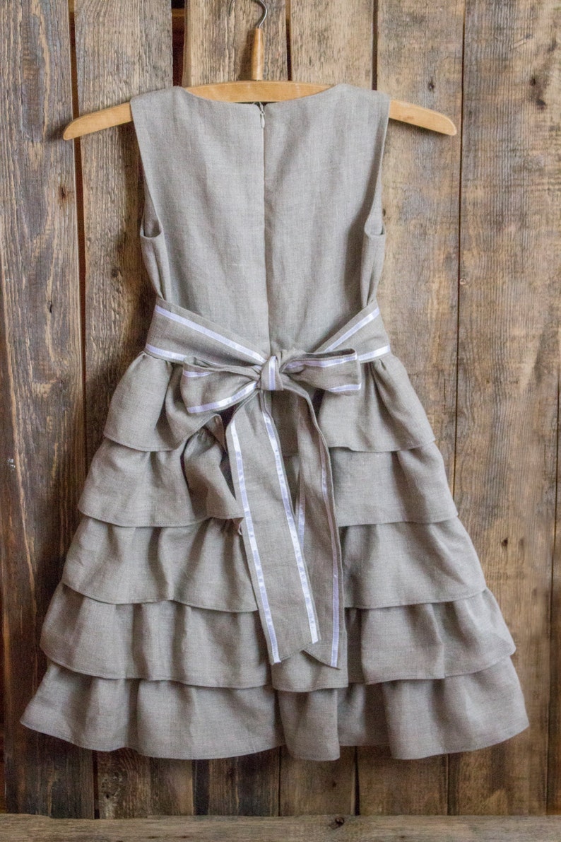 Ruffle Tiered Linen Dress (Small - 2X) main image 0