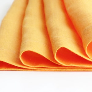 Orange Placemats set, Handmade Table Linens, Set of 4 placemats, Platcemats, Table placemats, Home decor, Dining table, Mitered Corners
