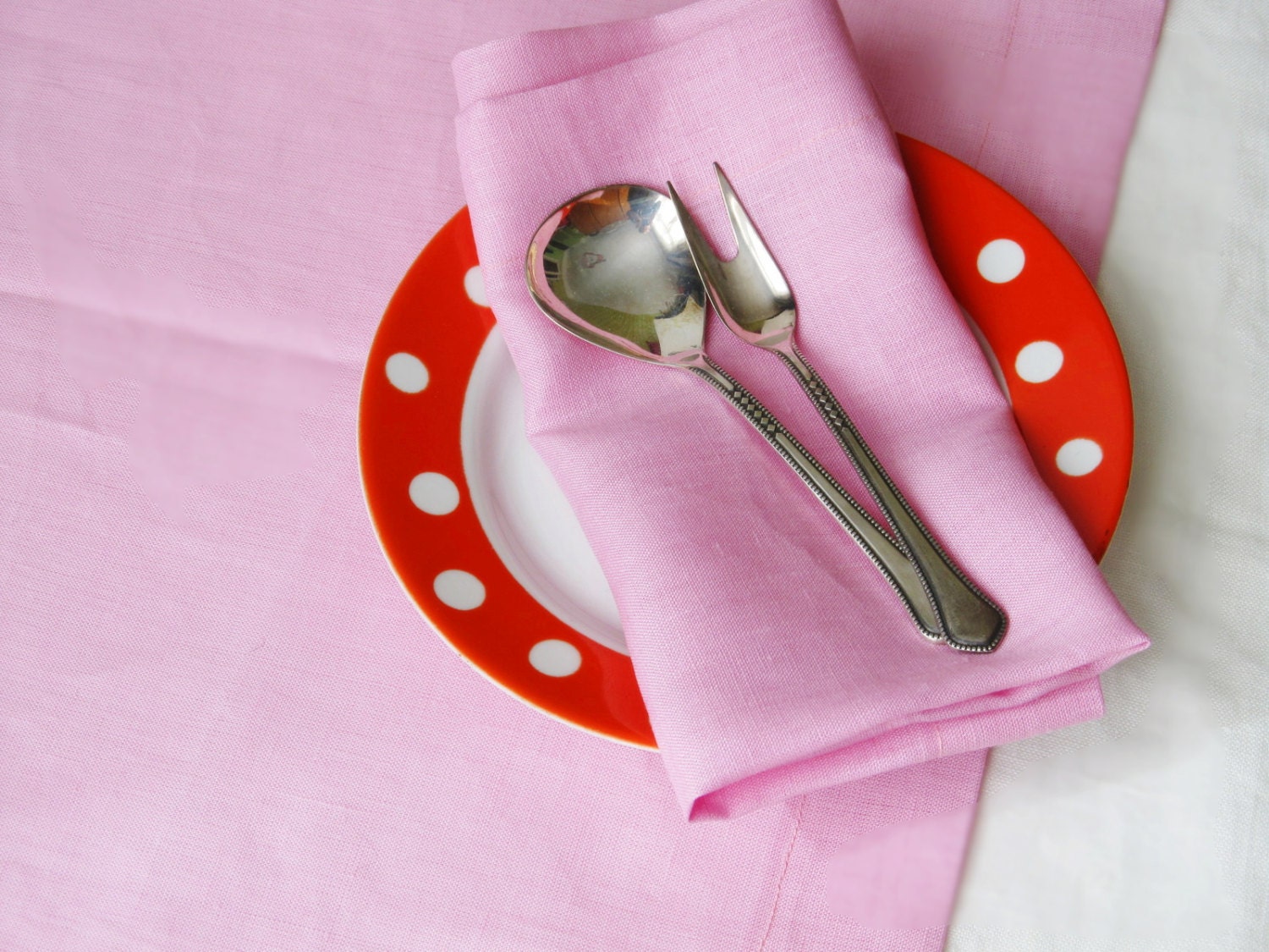 Pink Linen Napkin, Cloth Napkins, Handmade Table Dining Decor, Serving