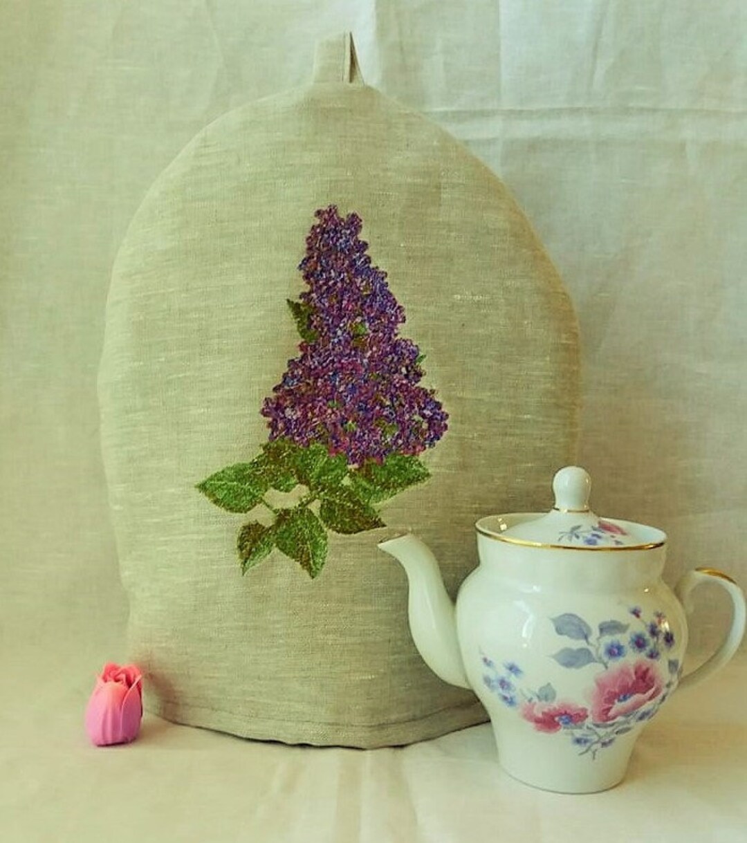 Linen Coffee Pot Cozy, Pure Linen Coffee Pot Warmer, Handmade, Large