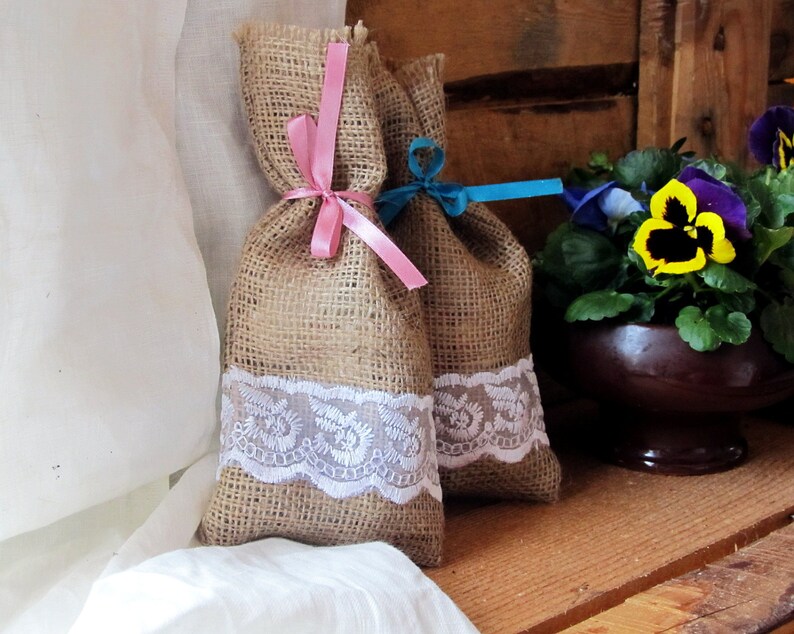 Burlap Linen Favor Bag Set of 50 Burlap Wedding Sachet Small Etsy
