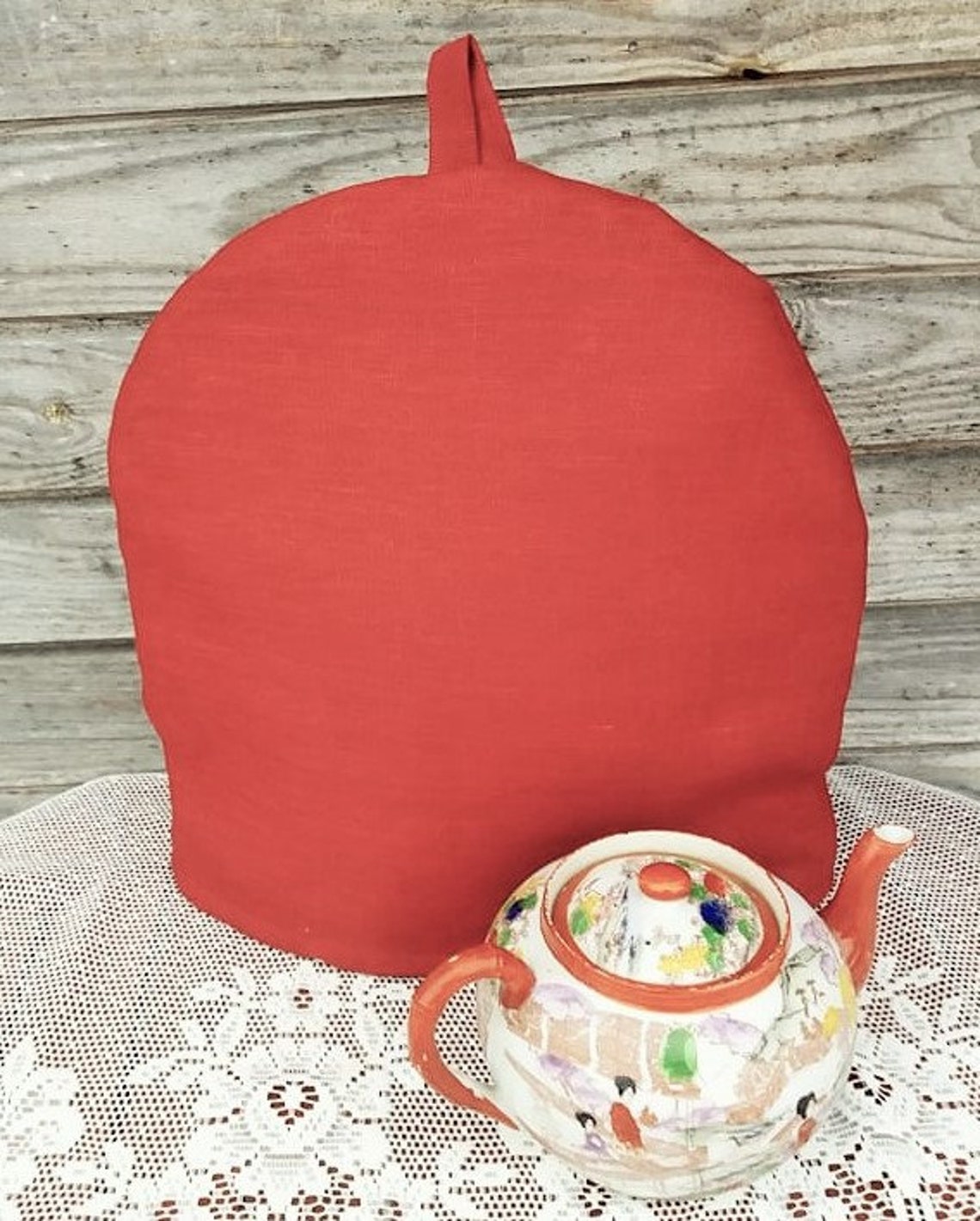 Dark Red Linen Coffee Pot Cozy Linen Cozy Natural Pure Etsy