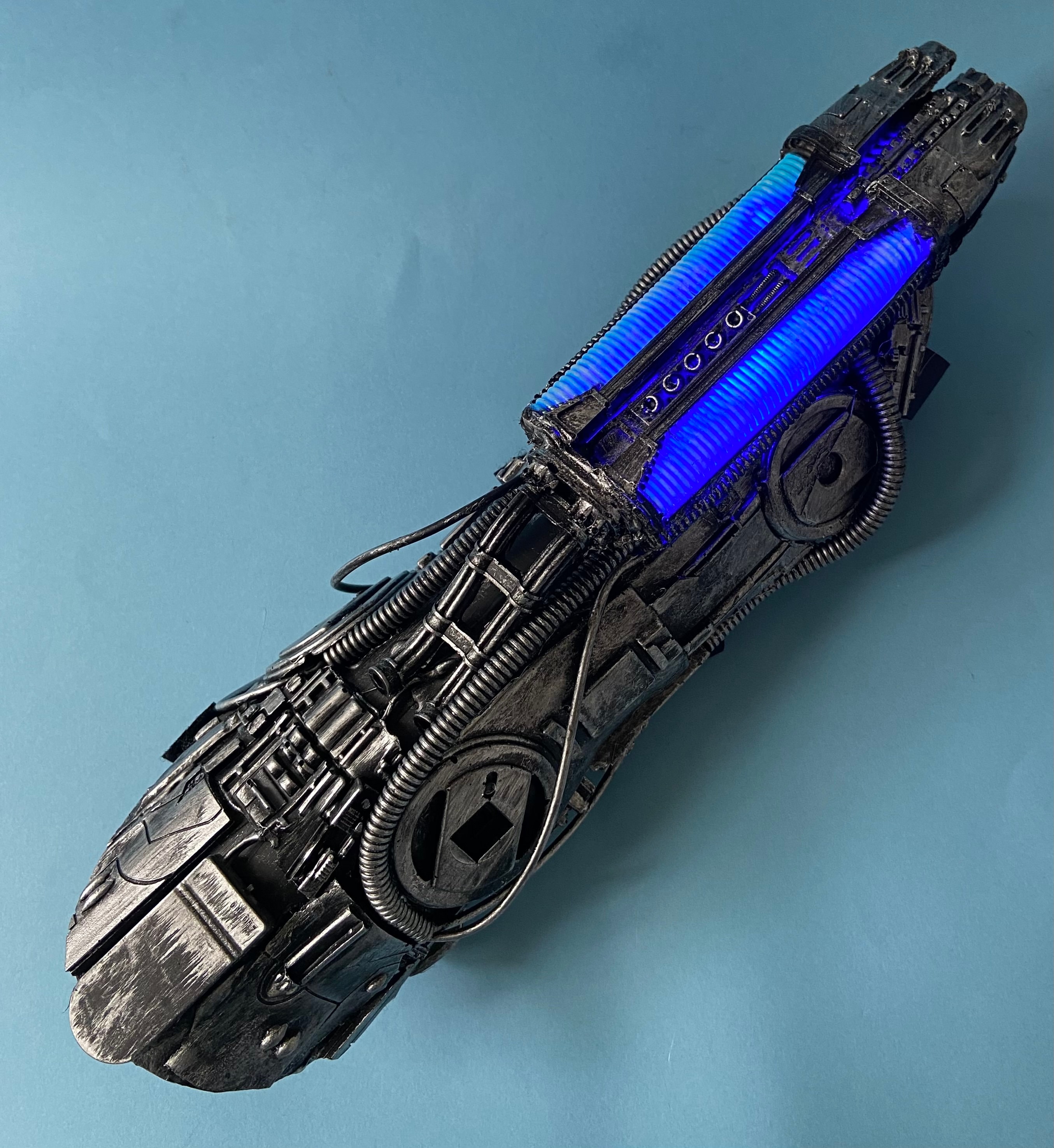 Plasma cannon cosplay cyberpunk cyborg costume arm.