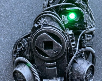 Máscara de resporador de pandillas Cyberpunk con ojo biónico Pieza de cosplay Ojo izquierdo