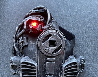 Cyberpunk dark jedi star wars resporator mask with bionic eye Cosplay piece  right eye
