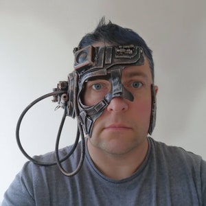 Borg star trek pickard locutus z borg cosplay cyberpunk maska
