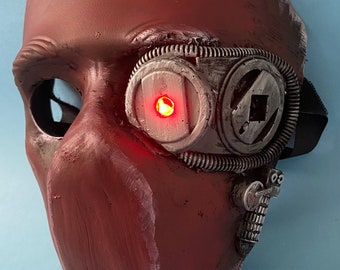 Cyberpunk dead shot DC style mask with bionic eye Cosplay piece left Eye blue