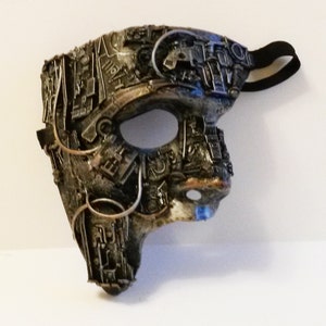 steampunk / techno phantom mascarade mask large. image 1