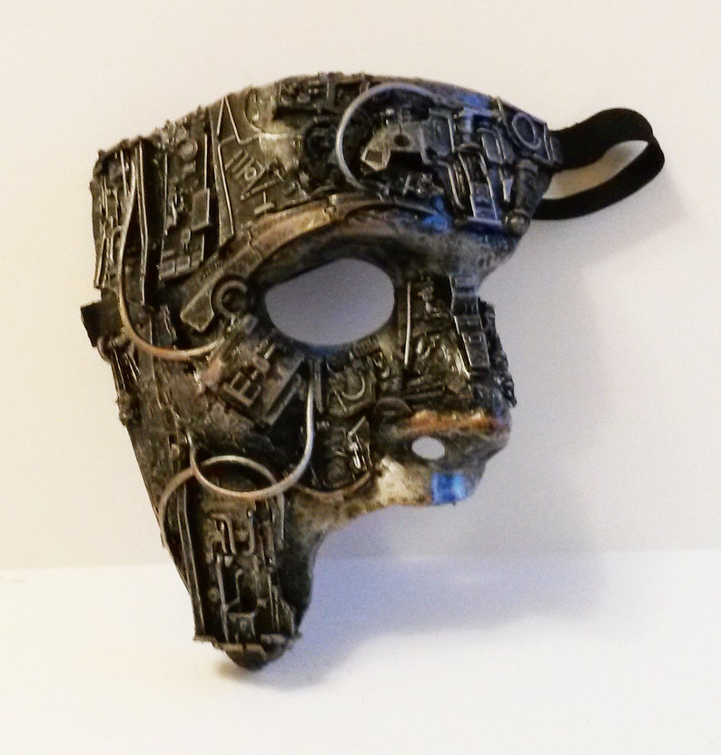 steampunk / techno phantom mascarade mask large. image 1