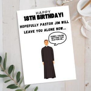 Piada engraçada Feliz 18º aniversário cartão Pastor Jim