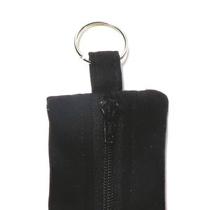 USB-stickhouder met ritssluiting, lippenstifthouder, oordopjesdoosje, SD-kaarthouder, geldhouder, met sleutelhanger, keuze uit katoenen stofmotief