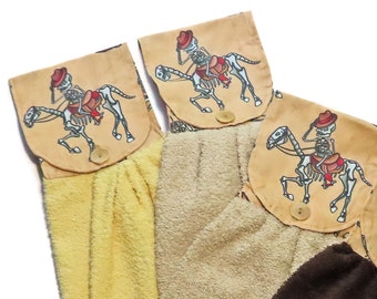 Grim Rider Skeleton Single or Double Hand Towel, Horse Skeleton