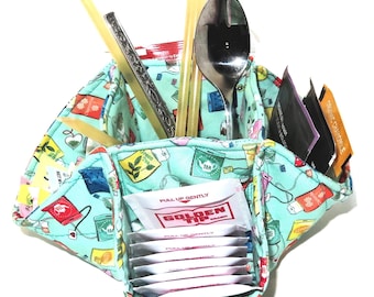 Tea Bag Organizer with 5 Sections, Tea Bag Variety, Handmade Quilted
