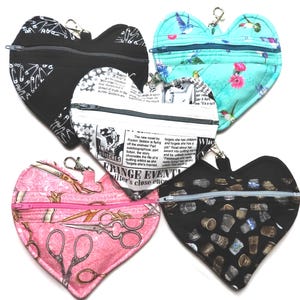 Quilted Heart Sewing Kit Complete with Thread,Needles,Nippers & more, Travel Sewing Case,Sewing Bee,Quilting Circle Gift, Hummingbird
