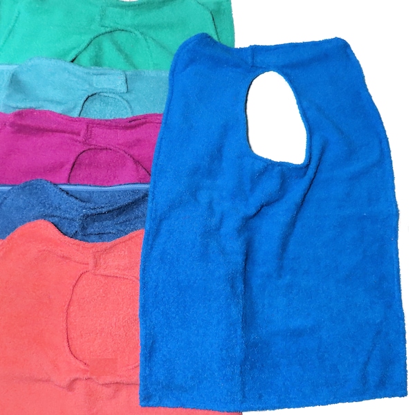 Large Adult Bib Made With Quick Dry Terry Cloth,Adult Clothing Protector,Your Choice of Colors, Absorbent