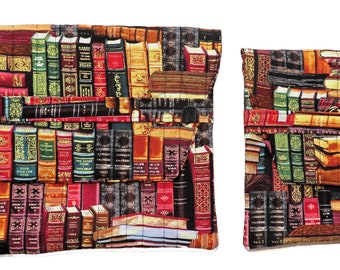 EReader Quilted Sleeve, Your Choice of Small or Large Book Sleeve, Quilted Padded for Kindle, EReaders, iPads or Books, Library Book Shelves