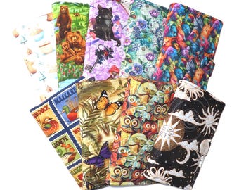 Quilted Fabric Portfolio: Handmade Notepad Cover with Four Colored Pens & Notepad, Your Choice
