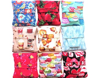 Quilted Tea Bag Wallet: Compact Tea Storage - Handmade Small Teabag Shape