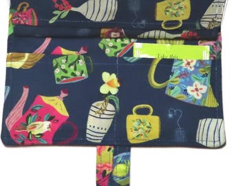 XL Tea Bag Wallet: Quilted 12-Pocket Tea Organizer with Teas, Nothing Falls Out