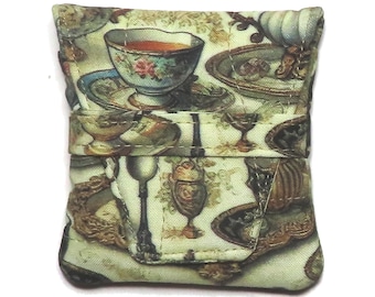 Gesteppte Teebeutel-Geldbörse: Handgefertigtes viktorianisches Tee-Service, kleine Teebeutel-Form