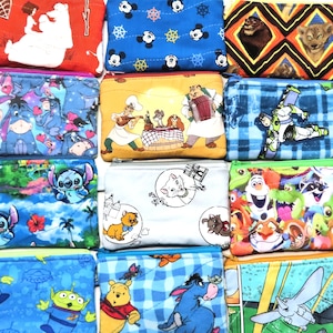 Porte-monnaie matelassé Disney, Fabriqué à la main au choix, Porte-clés, Porte-cartes, Stitch, Bambi, Winnie l'ourson, Mickey Mouse, Aristochats, Lady