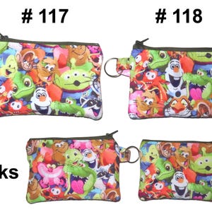 Disney Coin Purse, Fabric Choice, Handcrafted, Key Ring,Stitch, Bambi, Mickey Mouse, Chip & Dale, Dumbo, Cheshire Cat image 8