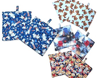 Heavy Duty Patriotic Hot Pad: American Flags, Bears, Lighthouses