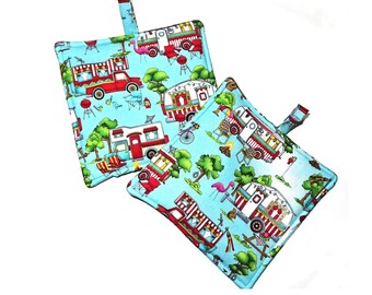 Camper Cotton Pot Holders: Heavy Duty Hot Pads, Set of Two