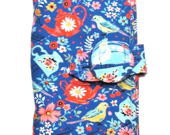 Quilted Tea Bag Wallet: English Tea Time, Four Pocket Design, Your Choice of Print