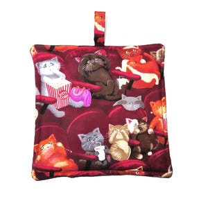 Kitty Cats Hot Pad: Heavy Duty Padded Pot Holder, Movie Popcorn