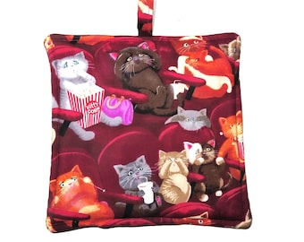 Kitty Cats Hot Pad: Heavy Duty Padded Pot Holder, Movie Popcorn